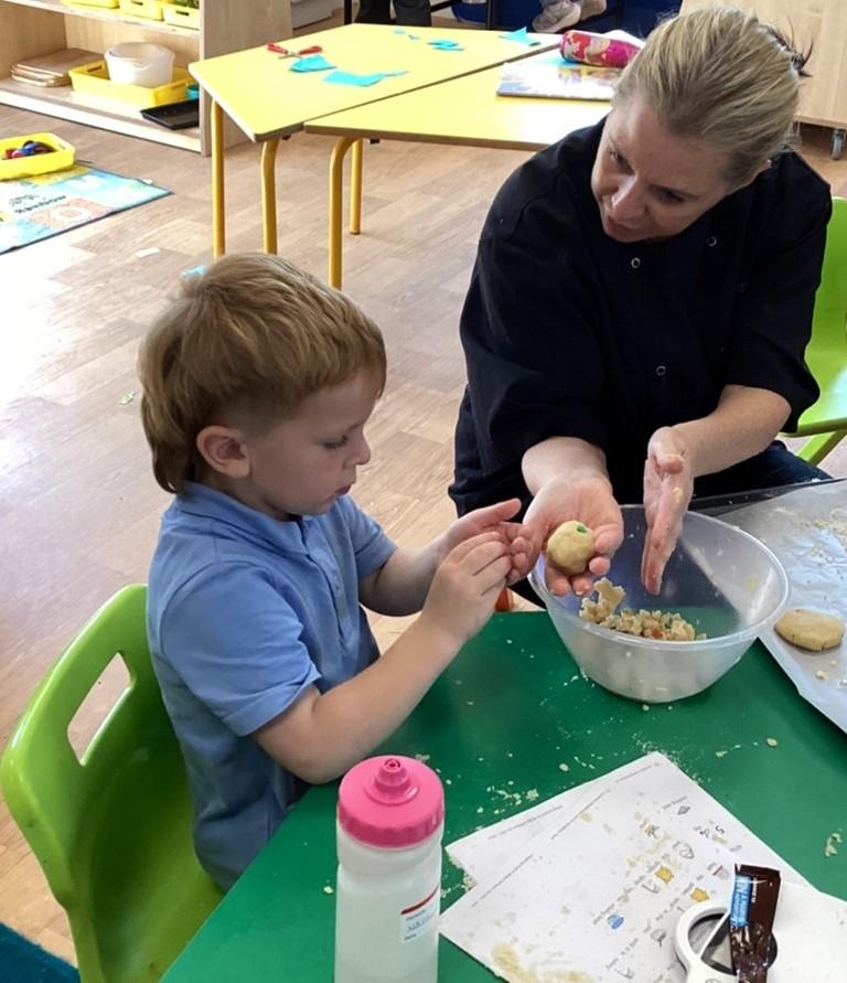 We made rainbow cookies to sell at our whole school colour run! 
