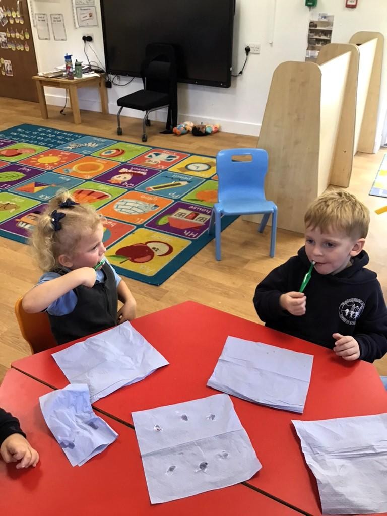 We brush our teeth at school every day! 