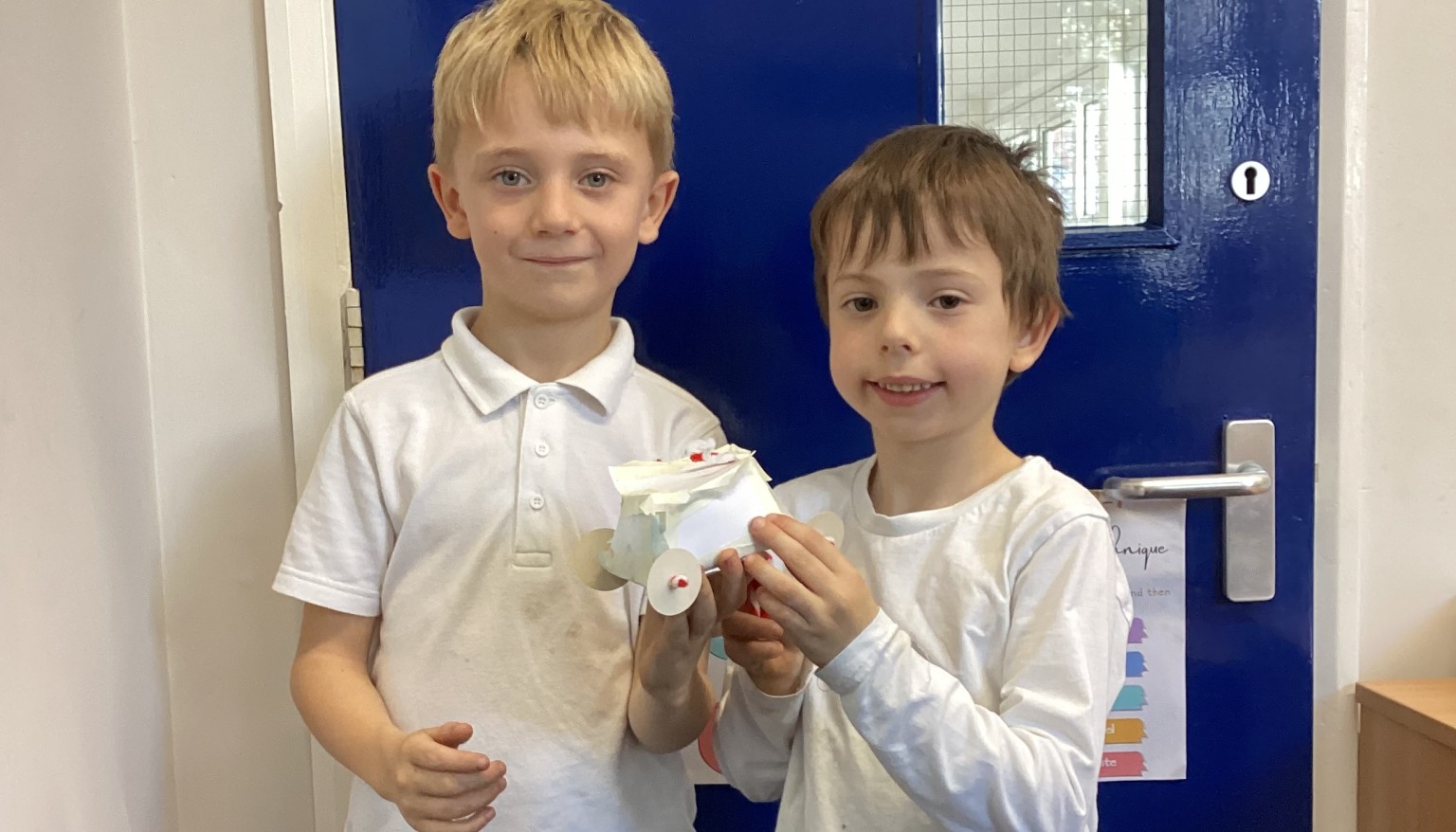 With their finished product.