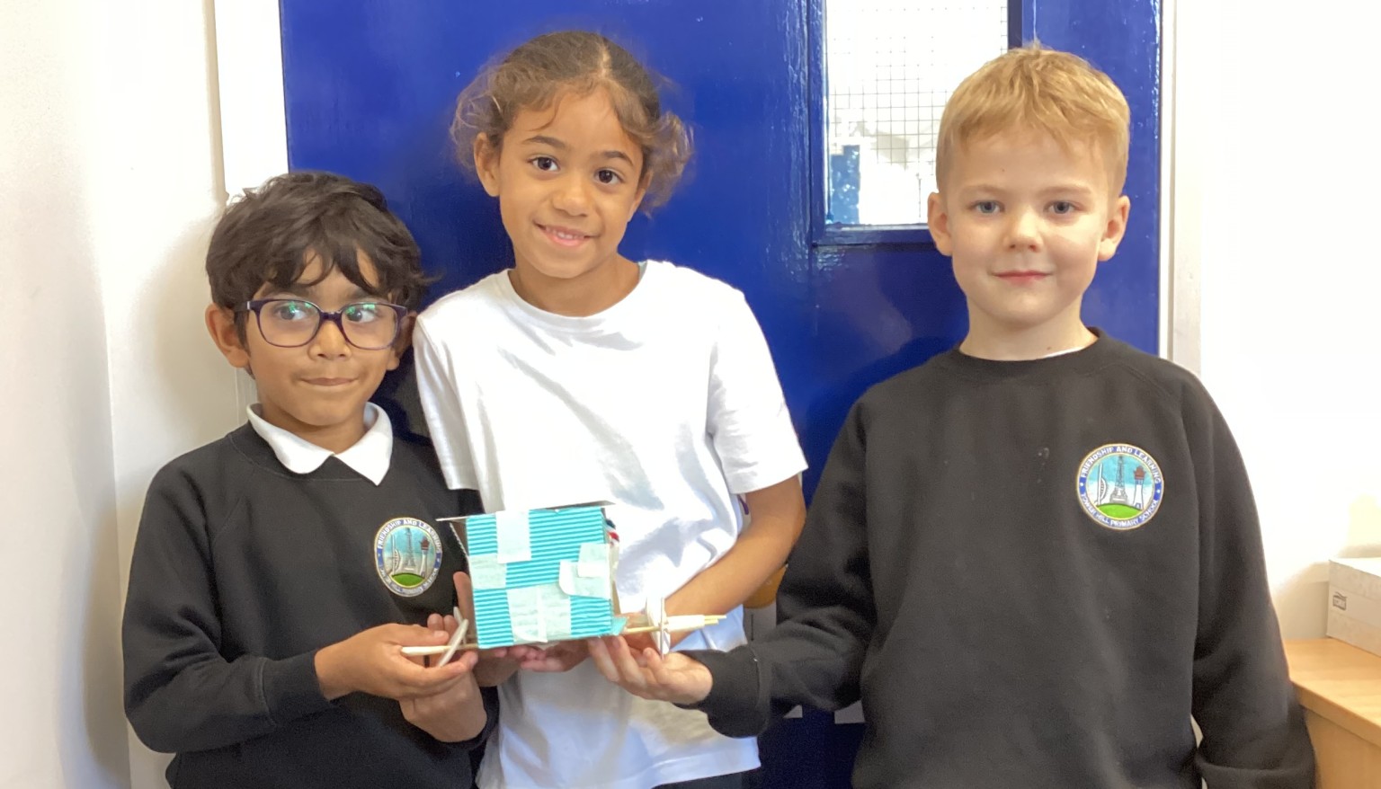 With their finished product.