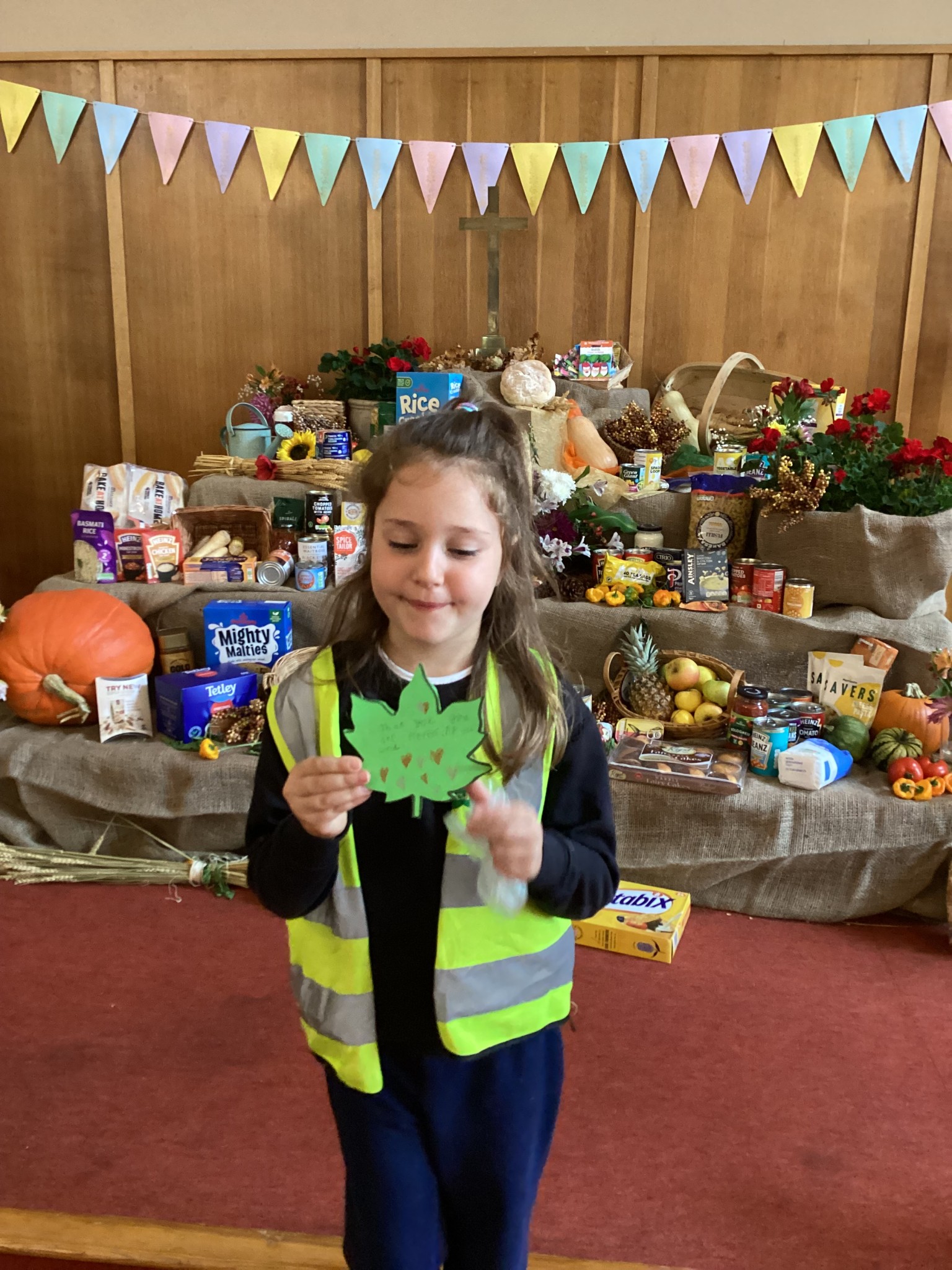 We created leaves to say what we were thankful for. 