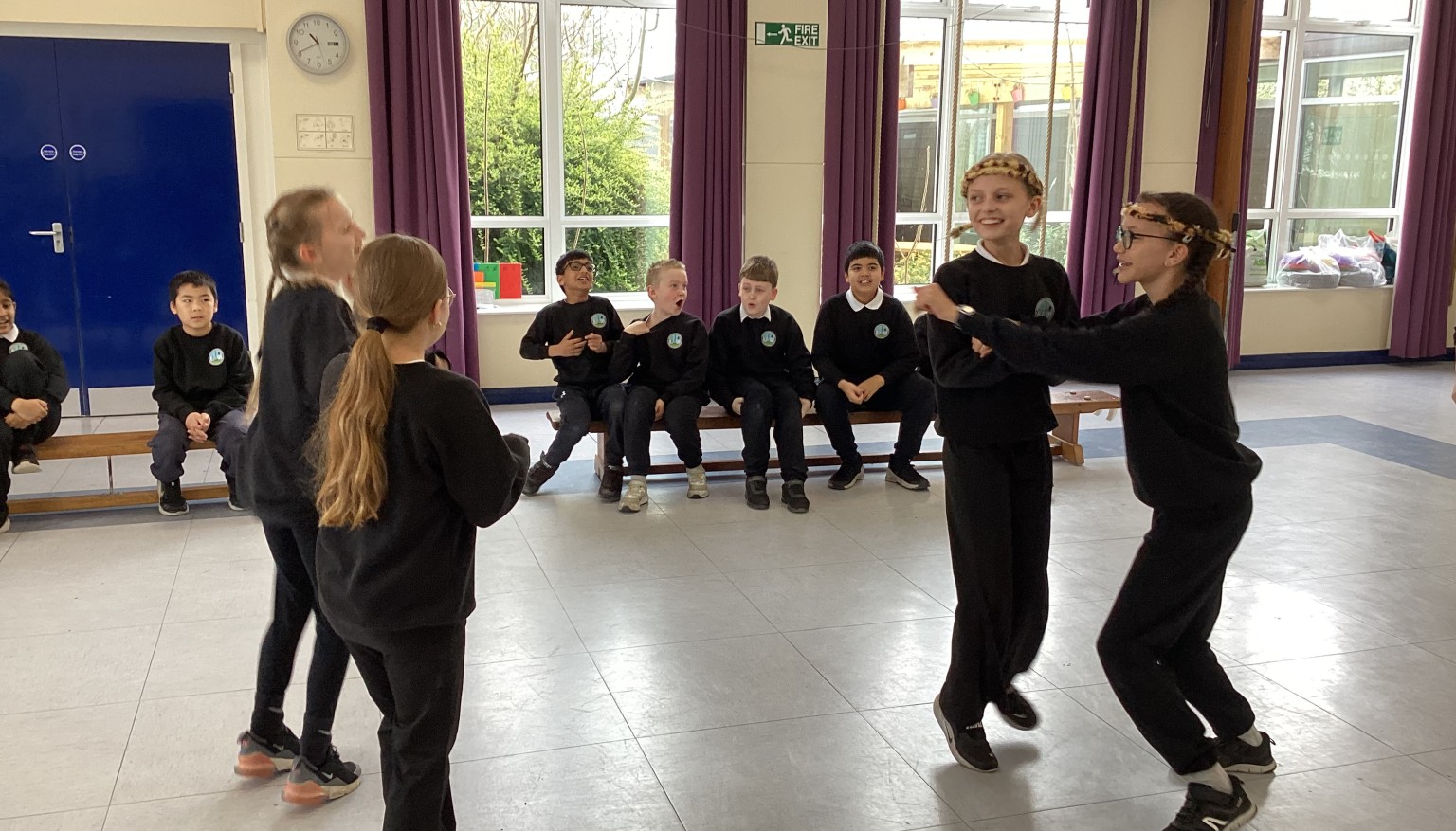 Imitating a game of Mayan Football- also known as pok-ta-pok