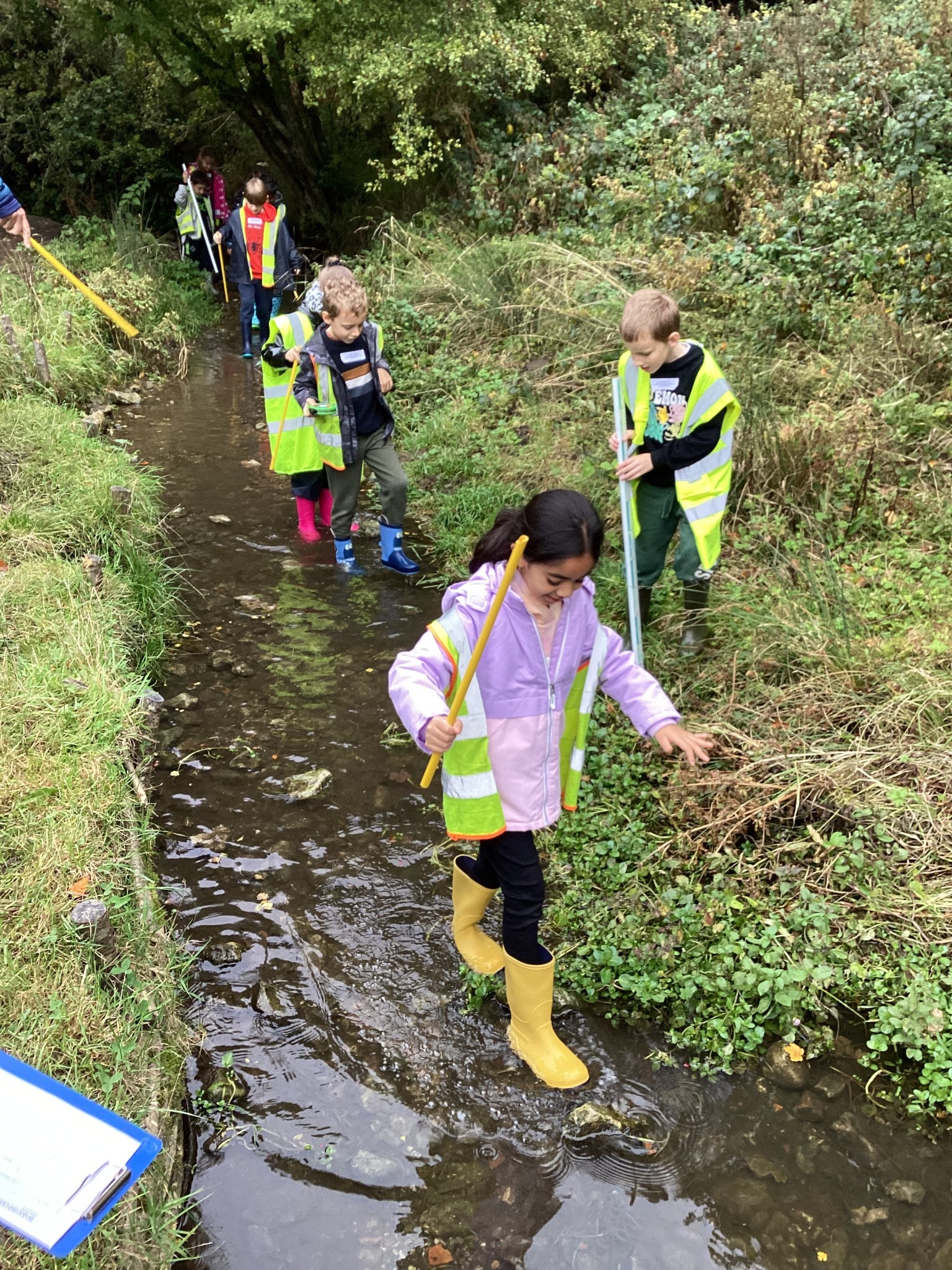 Team work skills at the river