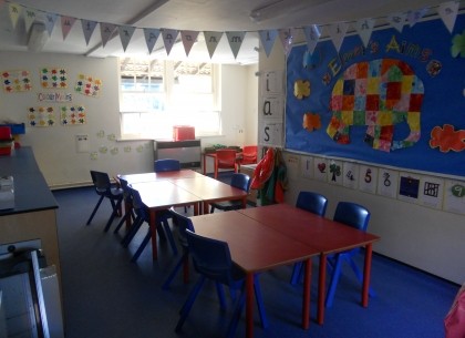 Early Years 'messy play' area.