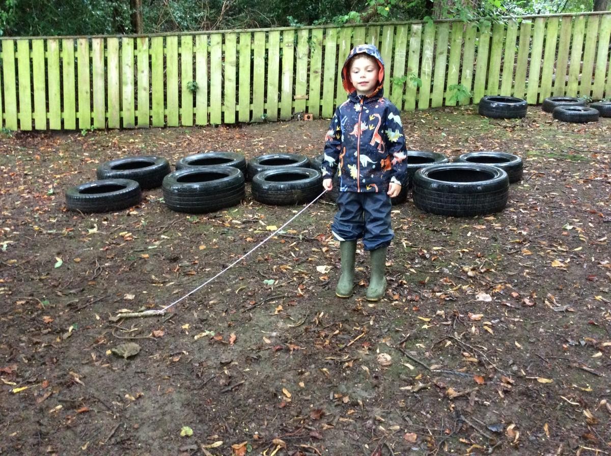 Some of us chose to make log dogs and then took them for a walk.