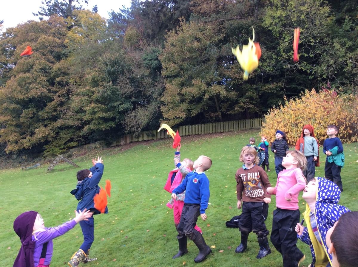 Those of us who made conker comets had fun throwing them to see whose went the furthest and the highest.