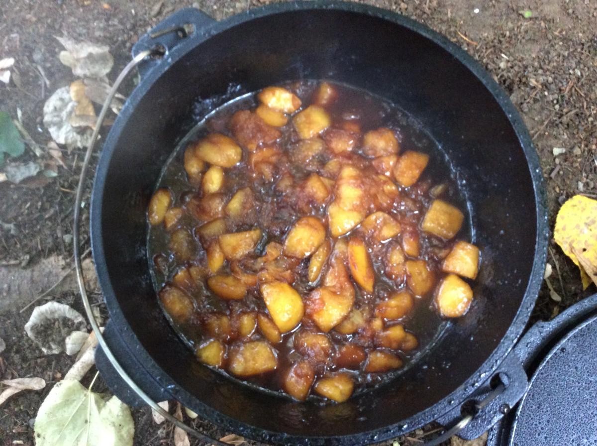 The apple mixture was ready!