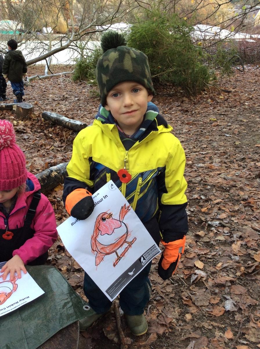 Then we enjoyed colouring in a Ruby Robin picture.