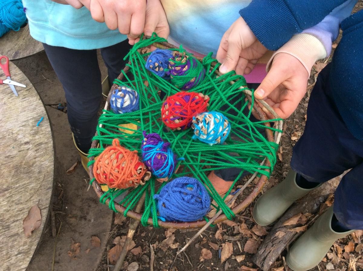 Some of us made some Easter eggs in a nest.
