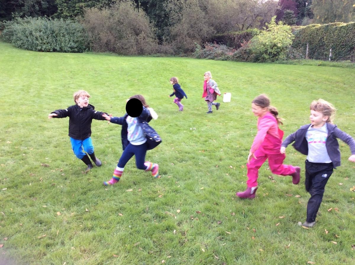 We finished with a game of Foxy, Foxy, Can We Cross Your Field? 