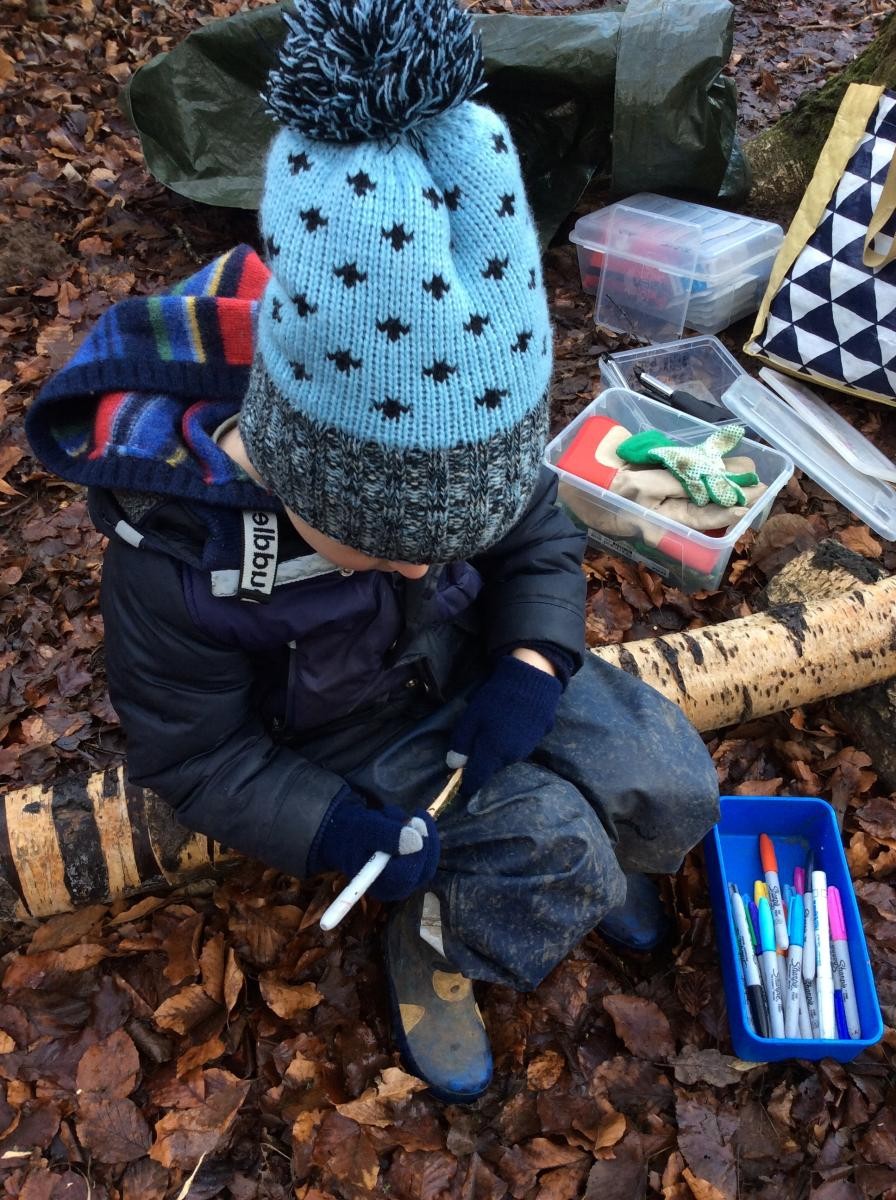 We read the Stick Man story then some of us made our own stick people.