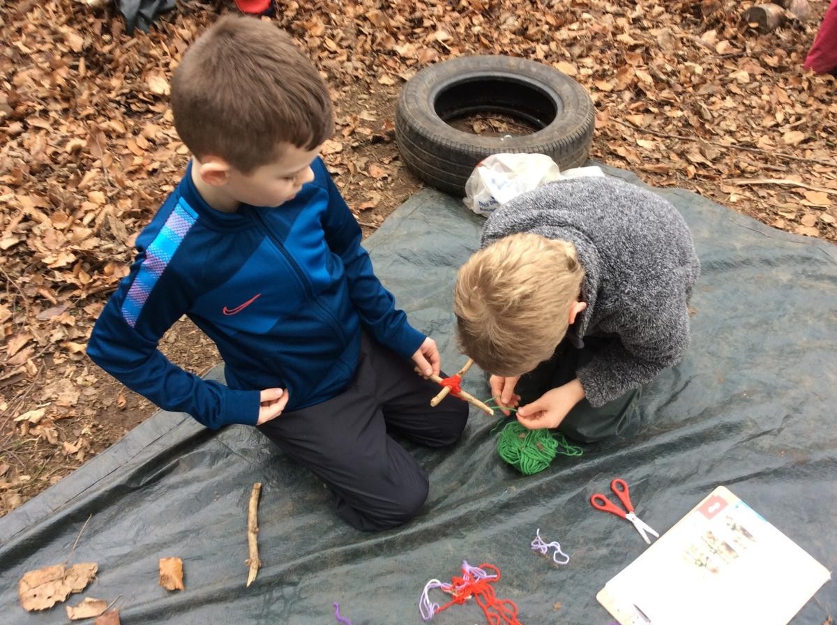 Meanwhile we got busy making friendship bracelets and God's Eyes.