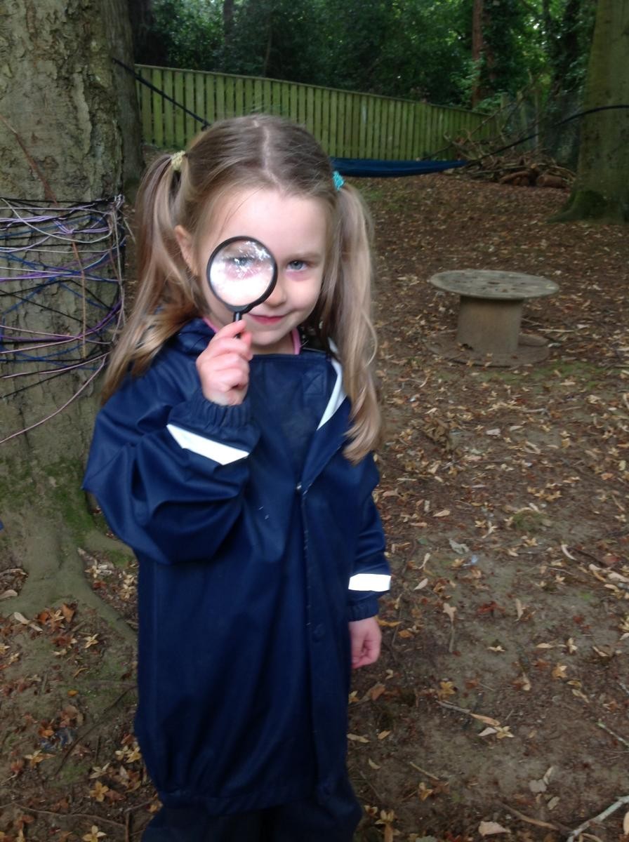 Some of us enjoyed investigating with a magnifying glass.