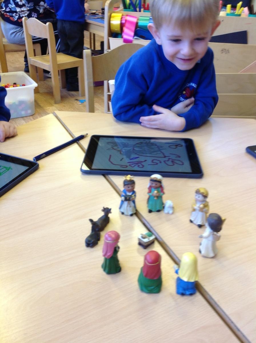 Finding out about the very first Christmas.