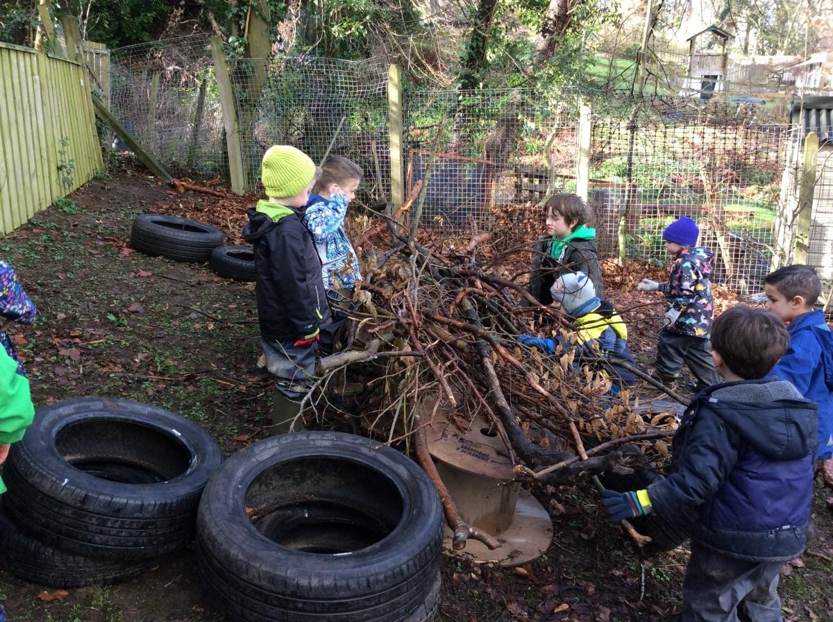 When we reached the woods we had been given a challenge by someone in Year 3. We had to search the fortress for some hidden woodland figures.