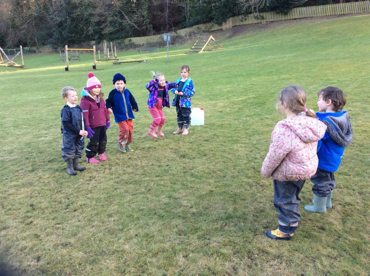 We love playing Foxy, Foxy Can We Cross Your Field.