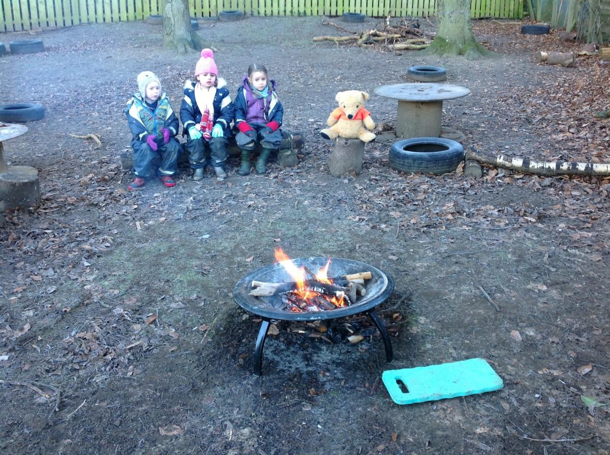 Around the camp fire. 