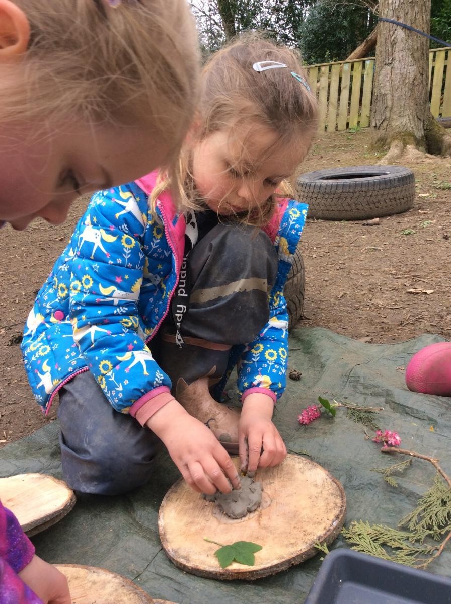 We love using clay in the woods.