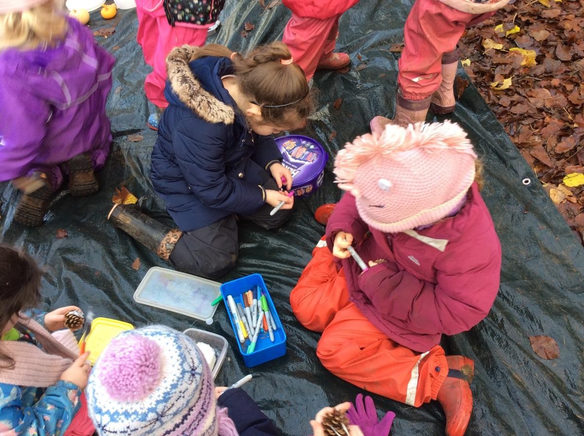 December 5th. After a game of Funky Monkey, Class 1 got busy making a variety of bird feeders.