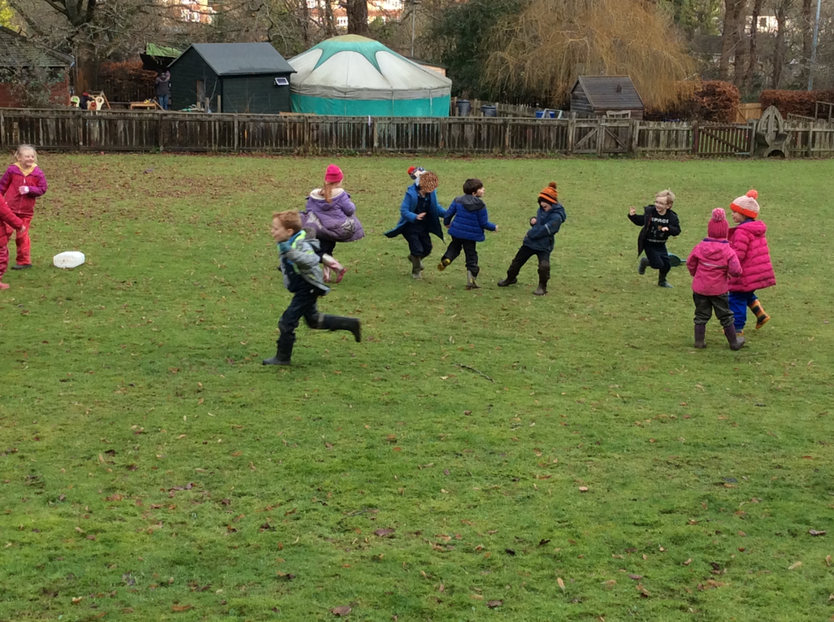 We finished with a game of Foxy, Foxy Can We Cross Your Field.