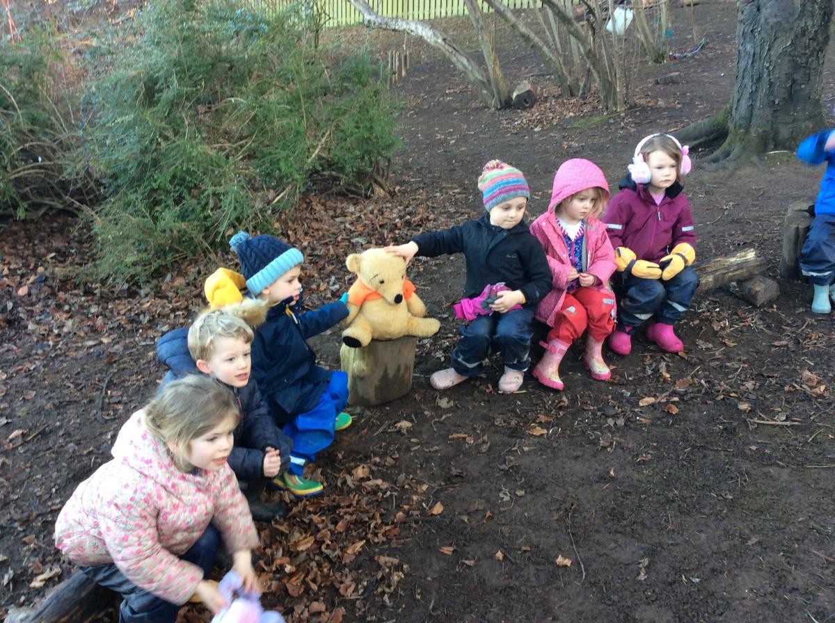 Week 2. We had a special visitor in our Forest School sessions this week to celebrate National Winnie the Pooh Day.