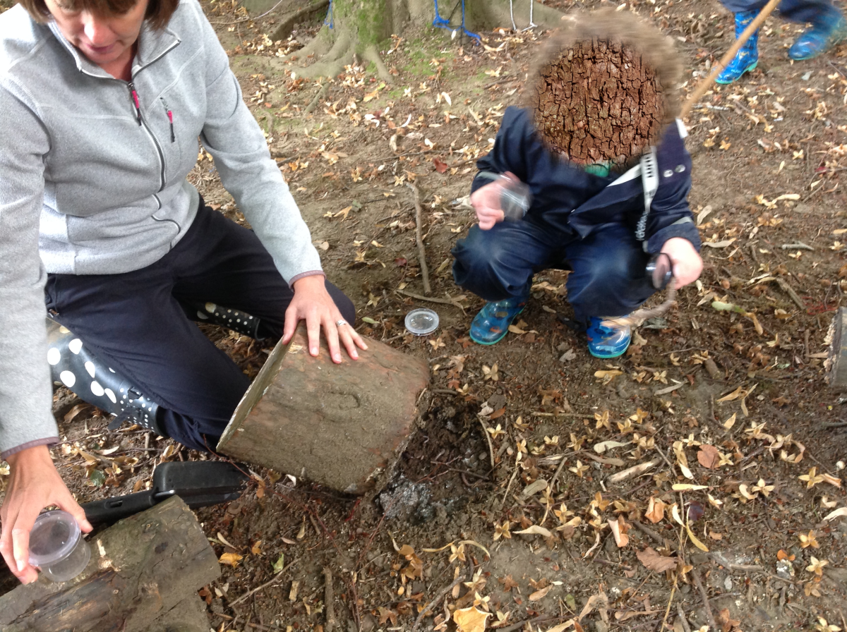 Some of us went hunting for bugs and worms.