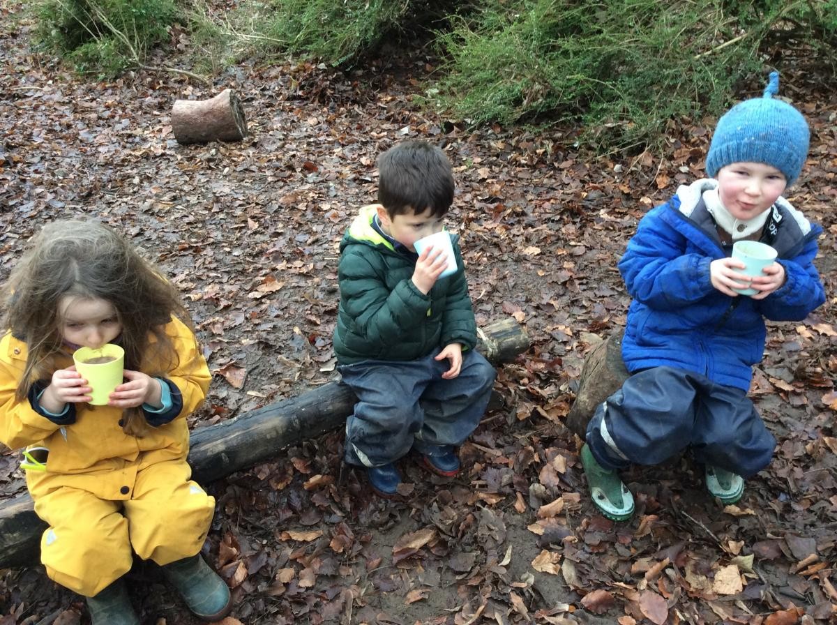 We made delicious hot chocolate to drink.
