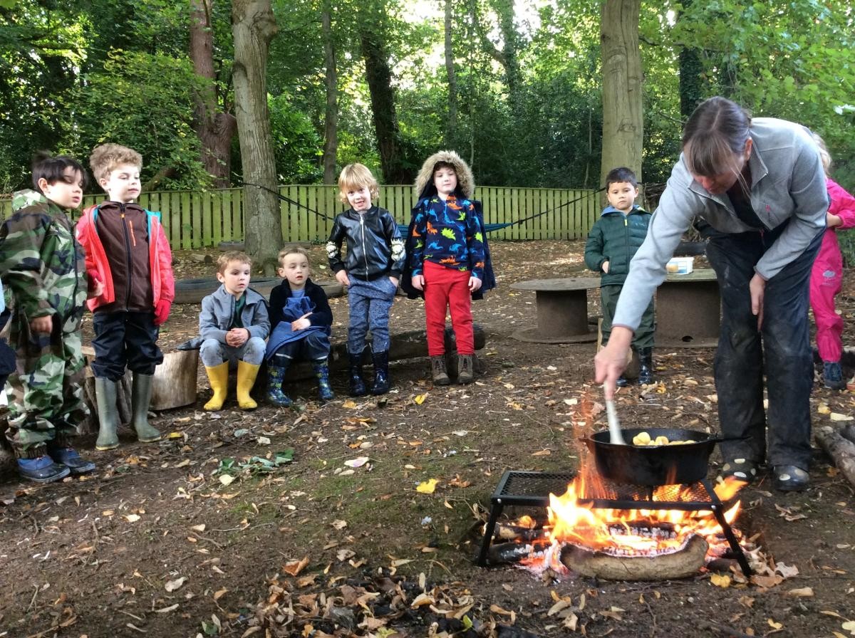 We were making woodland apple crumble.