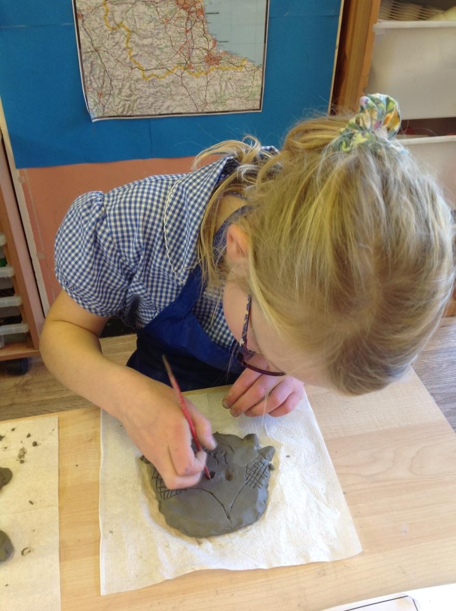 We also used tools to carve detail onto our masks.