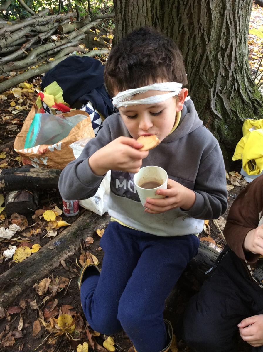 We enjoyed a hot chocolate with a biscuit.