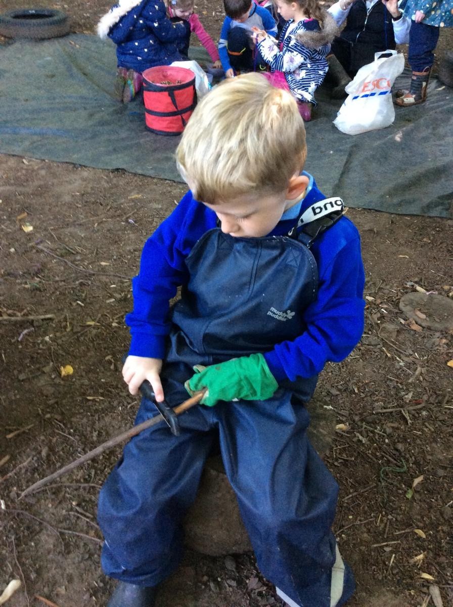 We peeled some sticks with a vegetable peeler.
