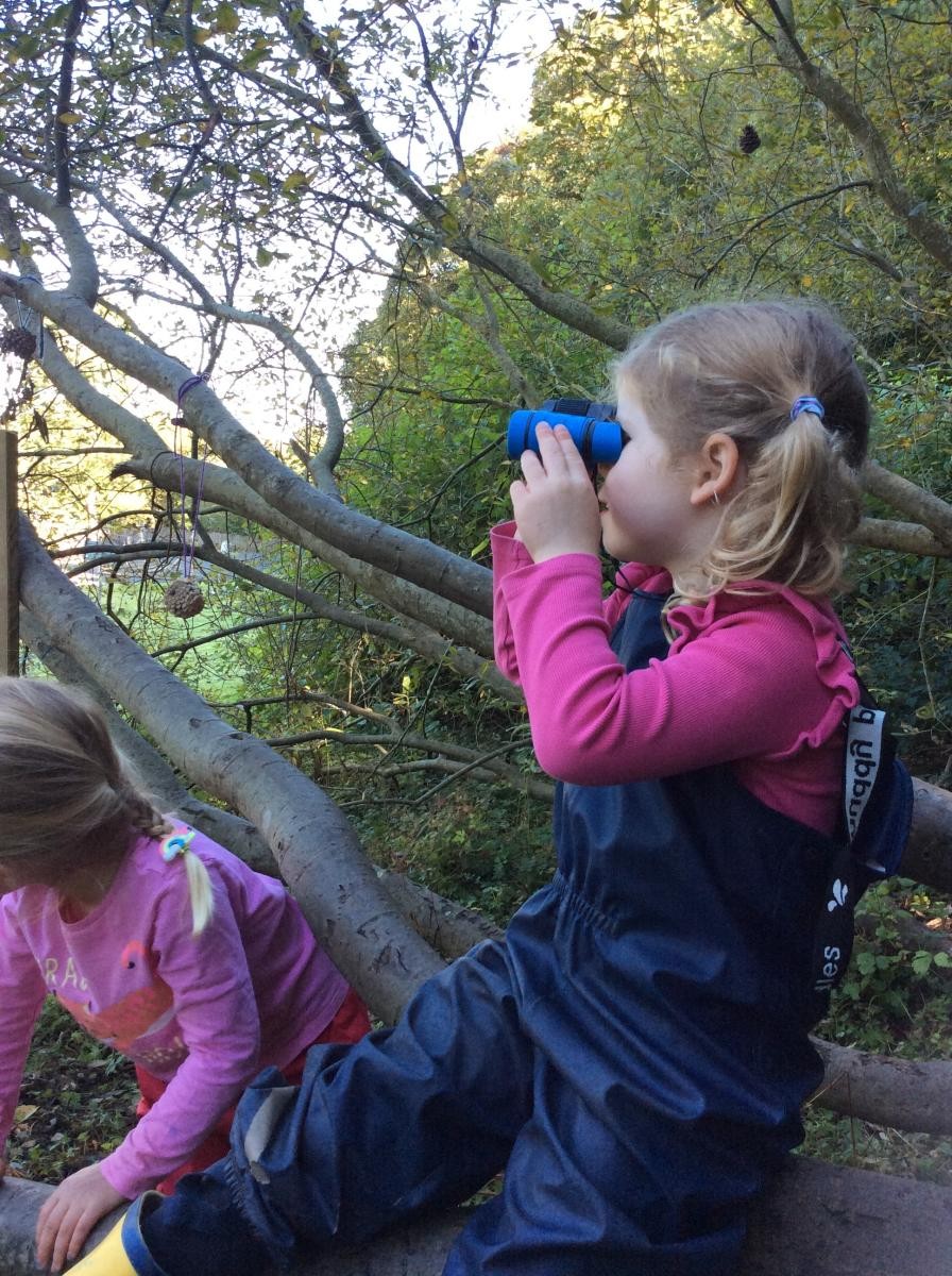 We did some bird spotting with our new binoculars.