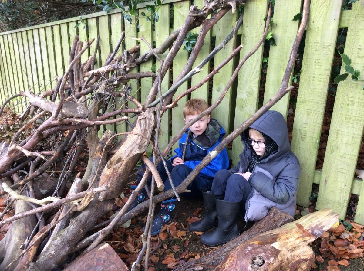 Chatting in the den.