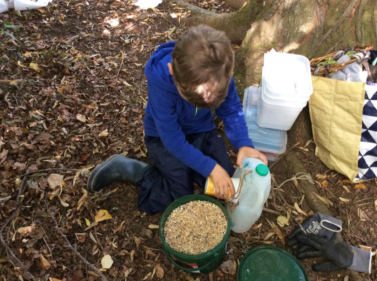 We filled up the bird feeders.