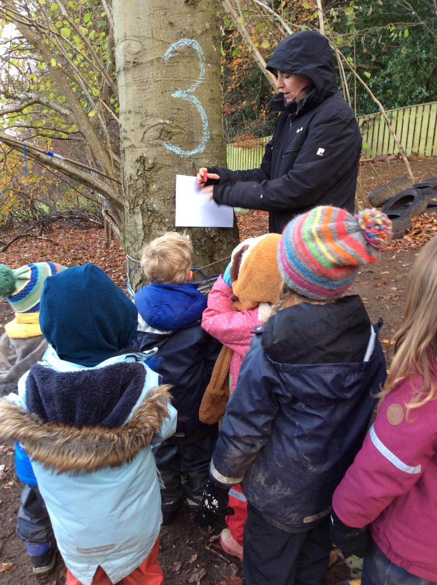After our game we did some bark and leaf rubbings with wax crayons.