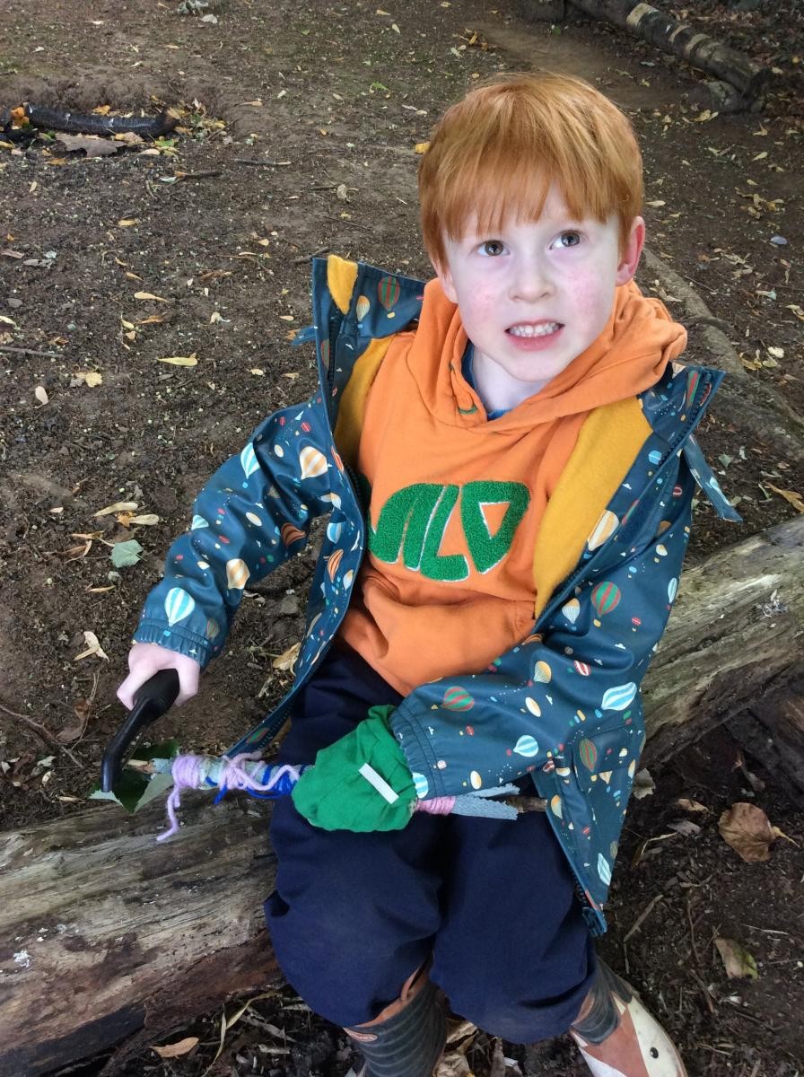 We used the peeler to make a face for our Forest Friend.