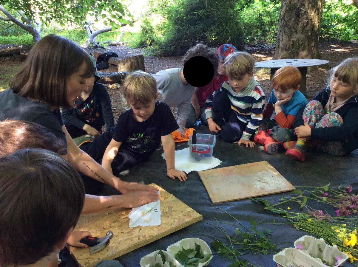 June 24th. Today Reception Class learned about the Japanese art, Hapa Zome.