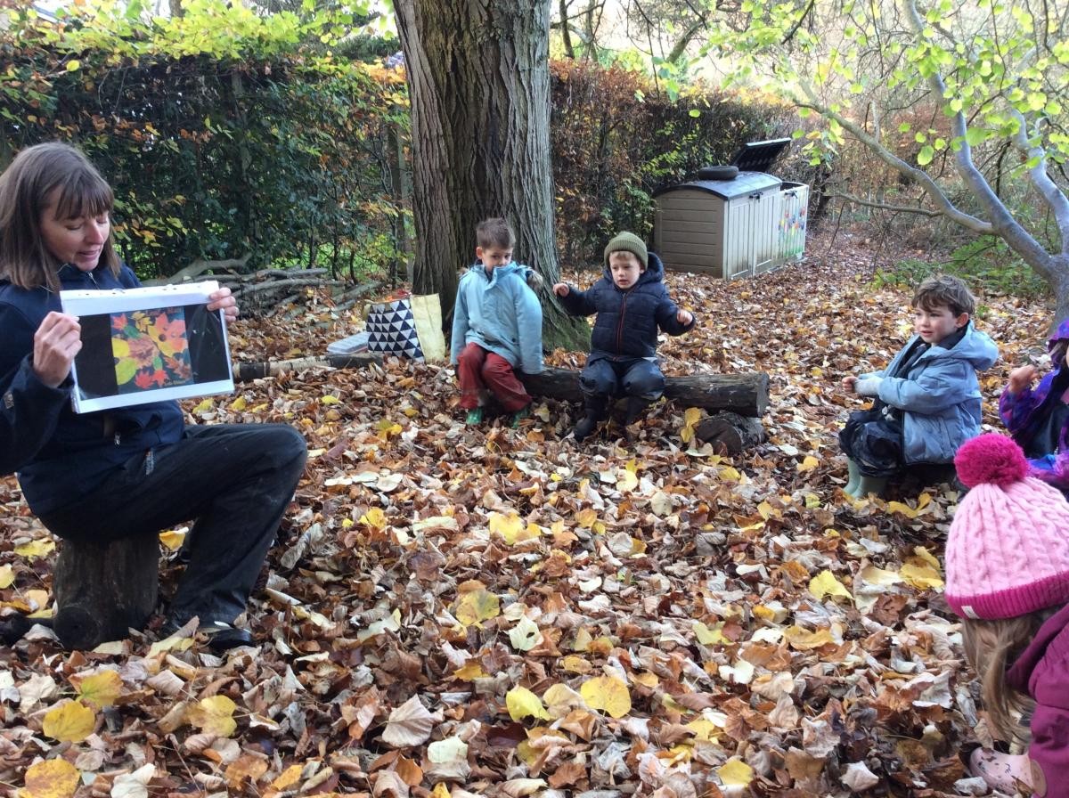 November 13th. Today I read Reception Class the Leaf Man story. We loved the pictures made of leaves.