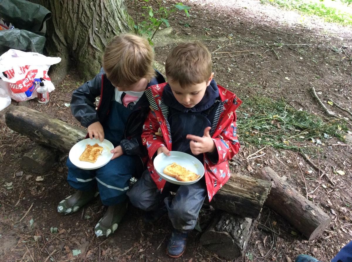 Then we put honey or jam onto our French Toast and ate it. Delicious!