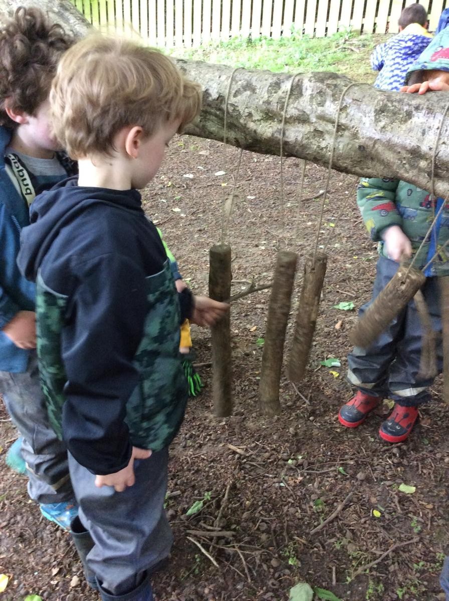 We love the sound of the wood chimes. We could also hear the wind in the trees and hear the birds singing.