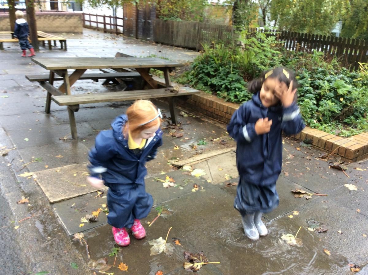Investigating puddles!