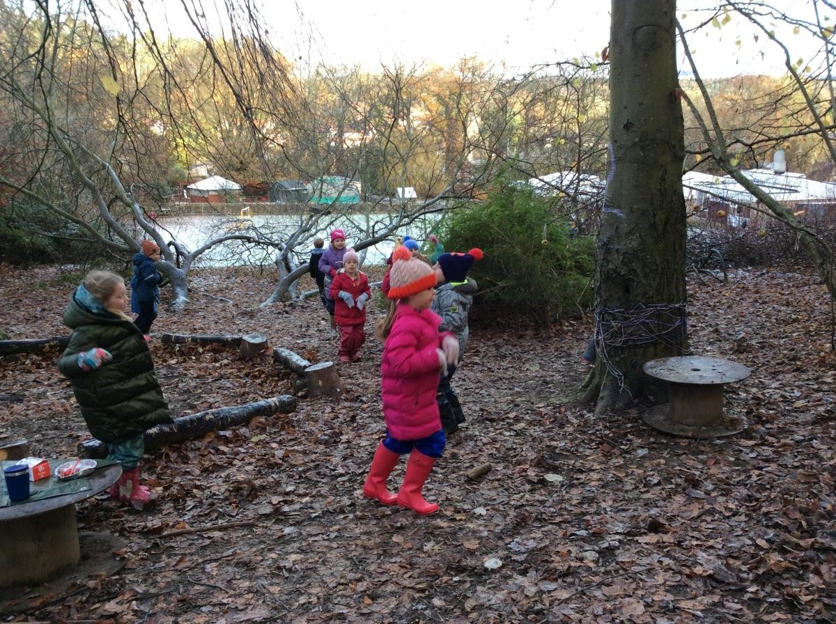 Then we played the Tree Game. We had to scamper, hop and fly around the woods like woodland creatures then find a tree to stand beside.