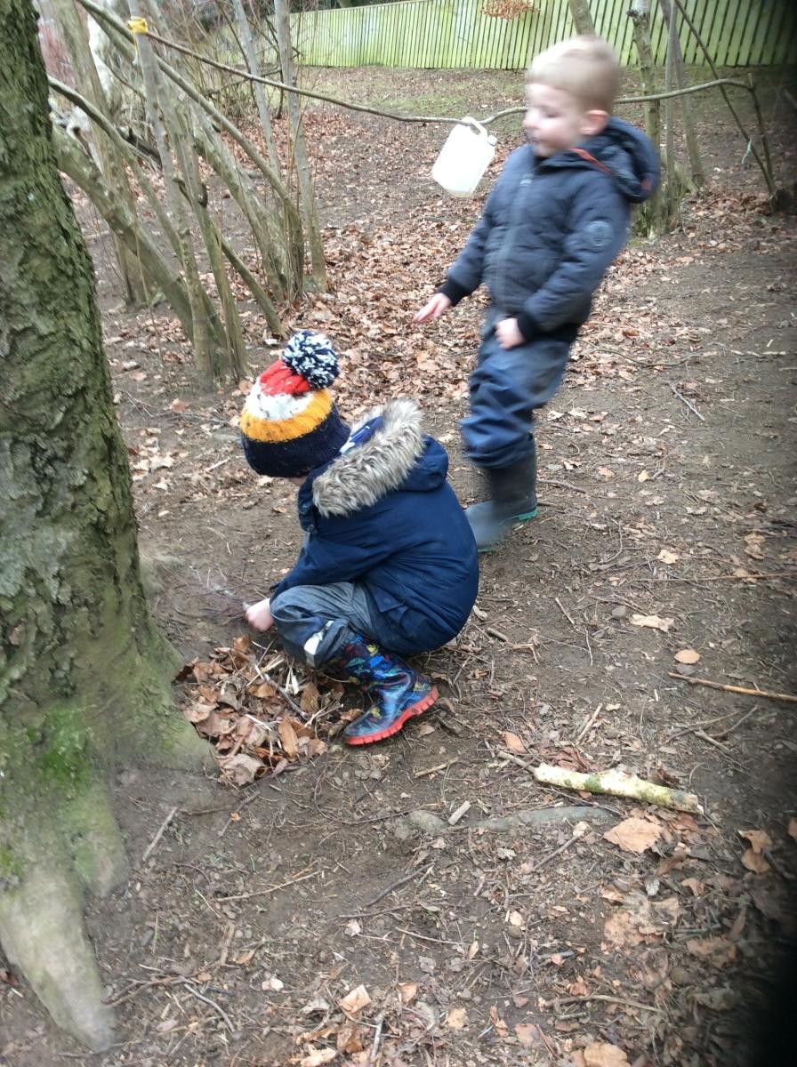 We found sticks, feathers, leaves, catkins and scraps of yarn to make our nests.