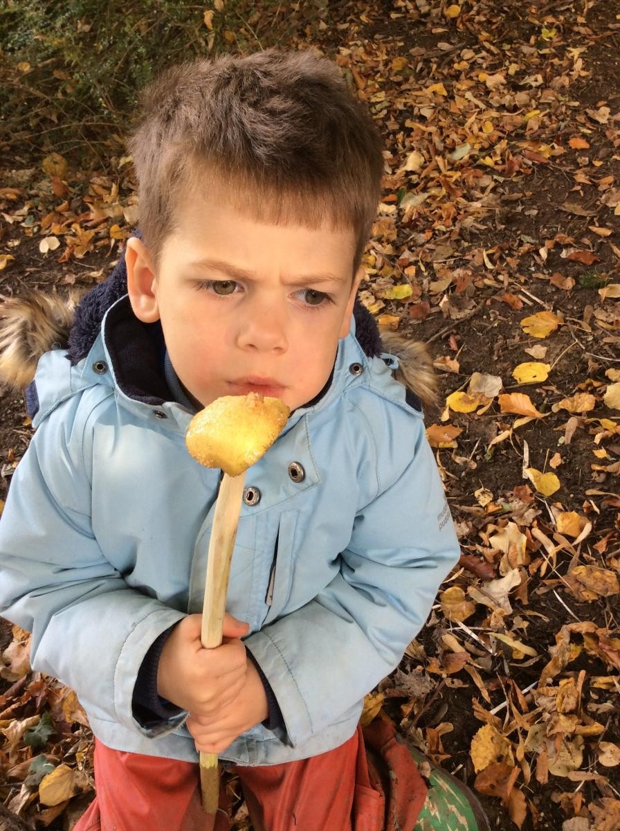 Our toffee apple slices were scrumptious.