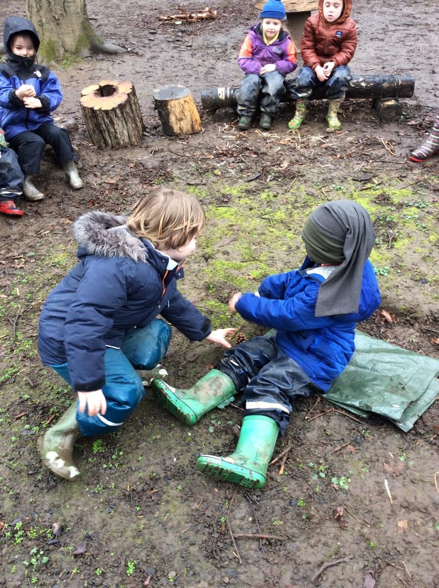 Snacks at Forest School.    