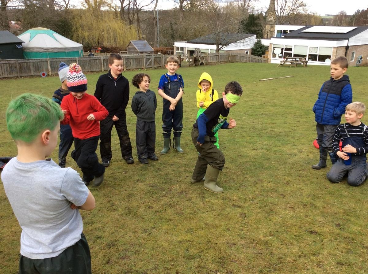 ...the bat uses the sound echoing back to help them catch the moth. We had great fun playing a few rounds of this.