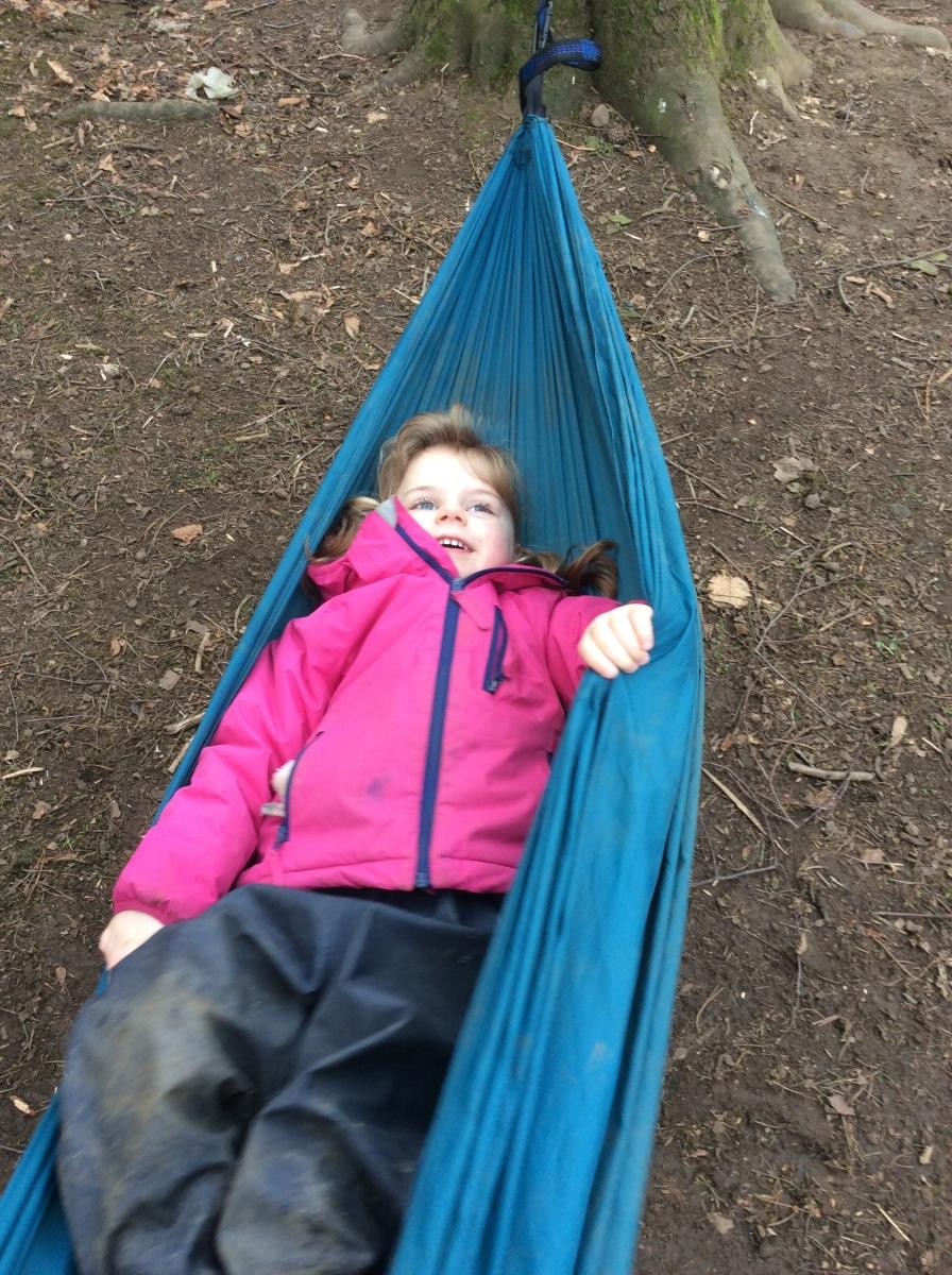 A hammock is a great place to lie quietly and watch the birds in the branches above.