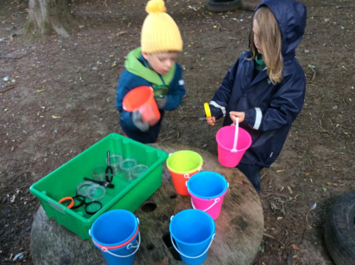 September 11th. Reception class enjoyed exploring the woods for the first time today.