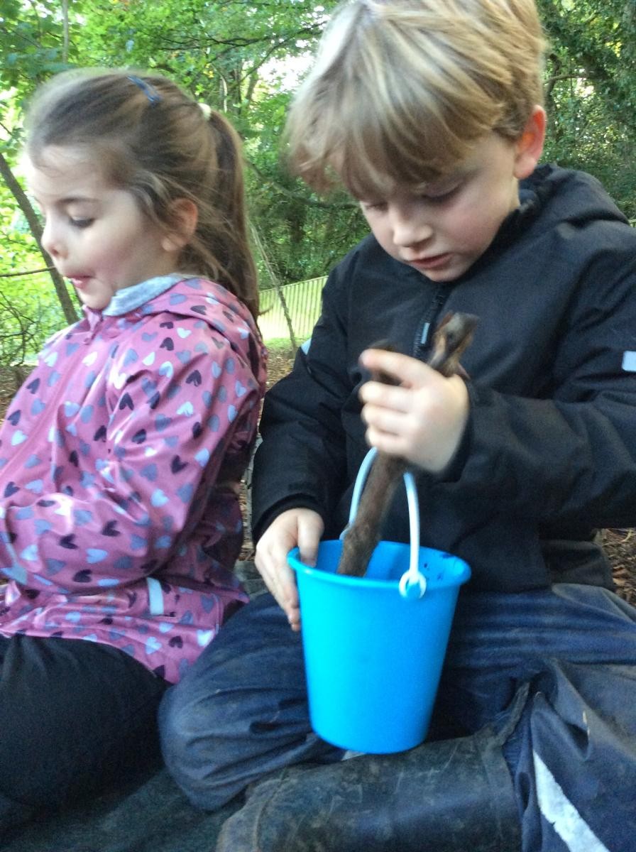 We added a little bit of water to our blackberry paint.