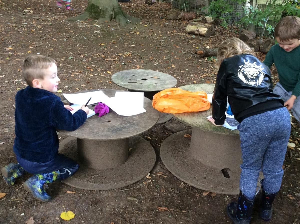 While the apples were cooking, some of us drew charcoal pictures.